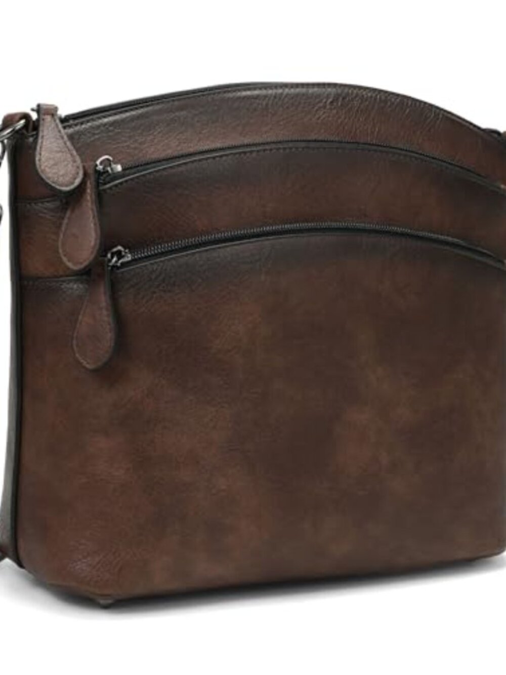 PU Leather Crossbody Bag Medium Multi-Pocket Purse Adjustable Strap